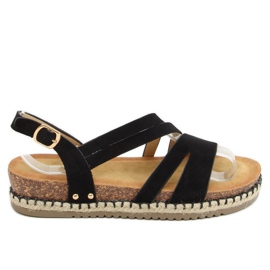 Sandales Espadrilles Boho Noir FD002 Noir