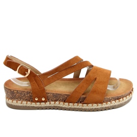Sandales espadrilles boho camel FD002 Camel brun