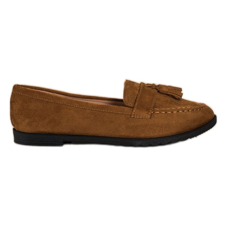 SHELOVET Mocassins décontractés à franges brun