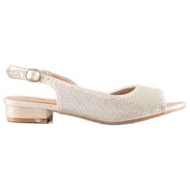 Sabatina Sandales Ajourées Sur Talons Bas beige