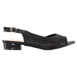 Sabatina Sandales Ajourées Sur Talons Bas noir