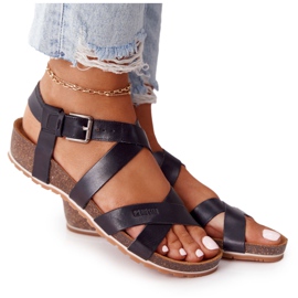 Sandales noires à semelle en liège Big Star DD274A009