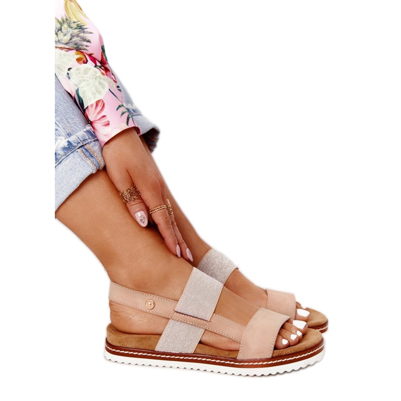 EVE Sandales À Manchette Argent Beige Almeria EVE Sandales À Manchette Argent Beige Almeria