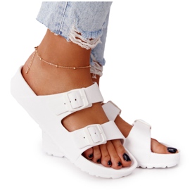 NEWS Pantoufles En Caoutchouc Stacy Blanches Pour Femmes