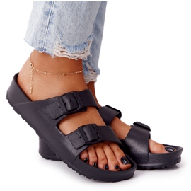 NEWS Pantoufles En Caoutchouc Stacy Noir Pour Femmes