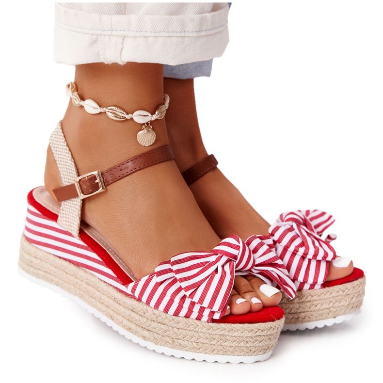 PG1 Sandales compensées façon Mer Rouge La Isla Bonita blanche multicolore