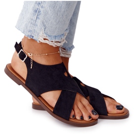 Sandales en daim Sergio Leone SK060 Noir