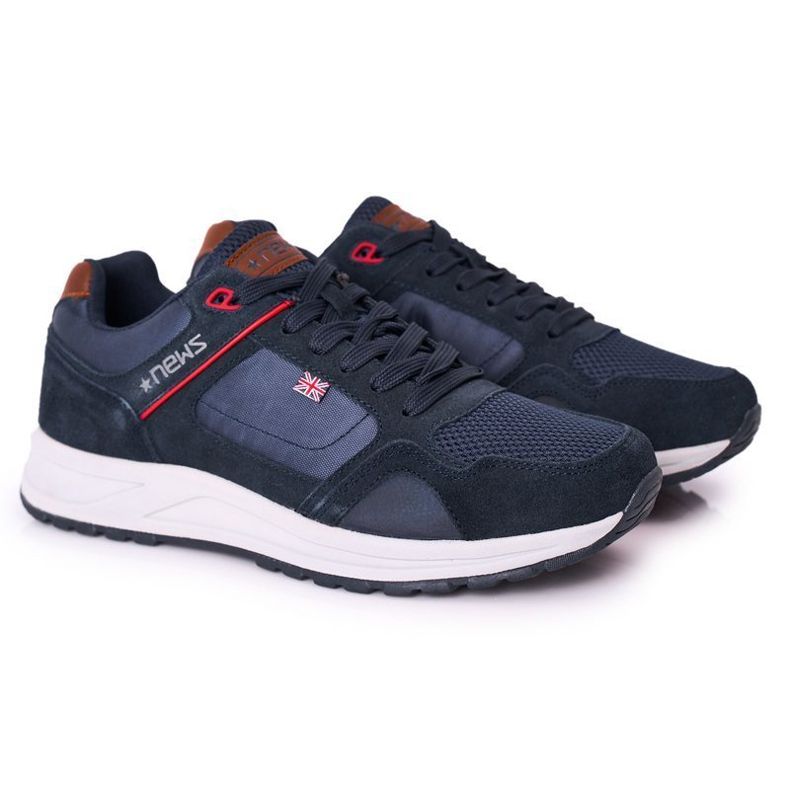 NEWS Chaussures de sport homme Baskets Marine Fabian bleu marin NEWS Chaussures de sport homme Baskets Marine Fabian bleu marin