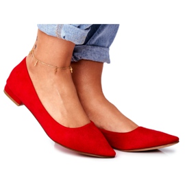 EVE Ballerines Femme En Daim Spitz Rouge Westley