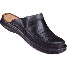 Chaussons en cuir pour hommes 219 Kampol noir