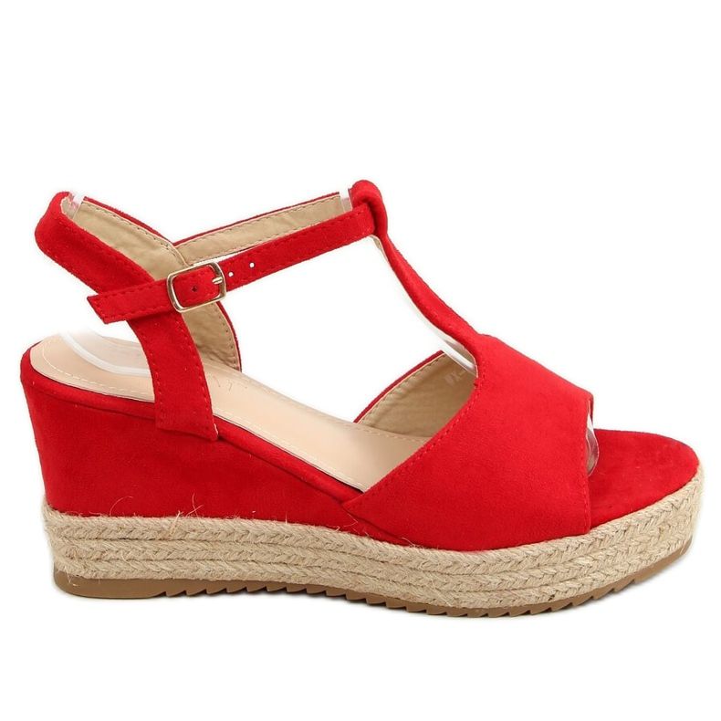 Espadrilles rouges sur compensées, rouge WX-08 Red