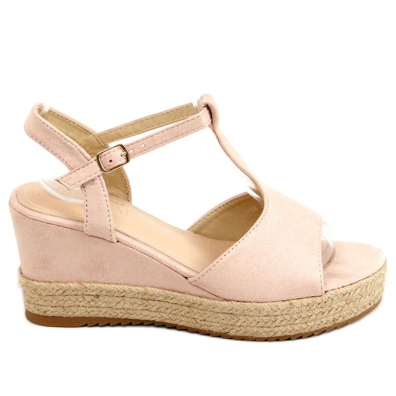 Rose Espadrilles compensées rose WX-08 Rose Rose Espadrilles compensées rose WX-08 Rose
