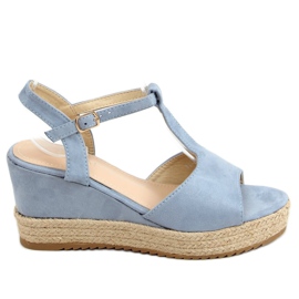 Espadrilles bleues sur compensées WX-08 LT.BLUE