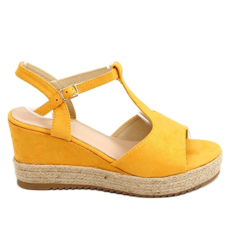 Espadrilles compensées miel WX-08 Jaune