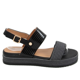 Sandales femme noires YQ16 Noir