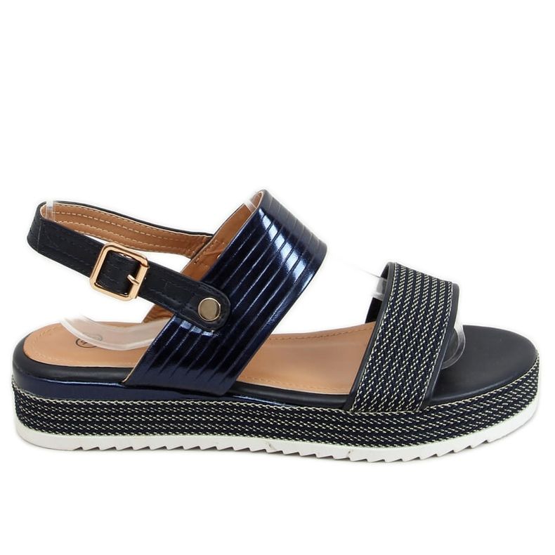 Sandales bleu marine pour femme YQ16 Bleu Sandales bleu marine pour femme YQ16 Bleu