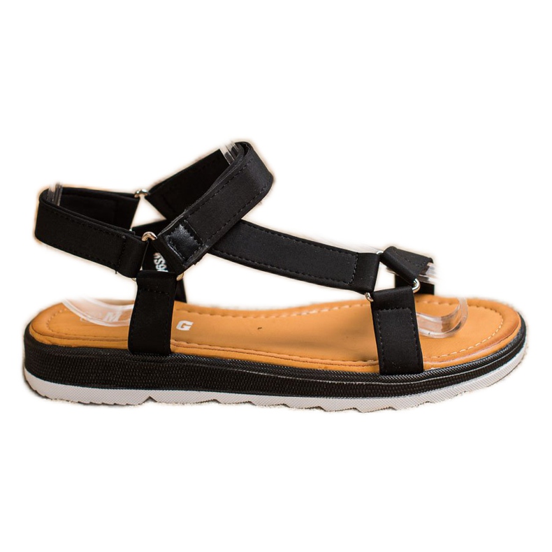 SHELOVET Sandales à la mode avec velcro le noir SHELOVET Sandales à la mode avec velcro le noir