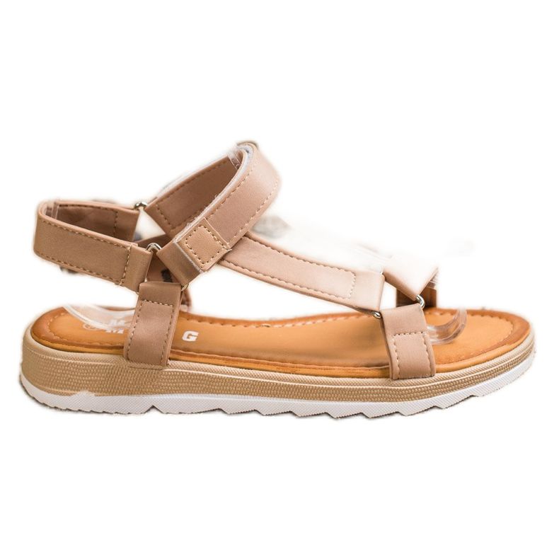 SHELOVET Sandales à la mode avec velcro beige SHELOVET Sandales à la mode avec velcro beige