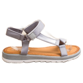 SHELOVET Sandales à la mode avec velcro multicolore gris