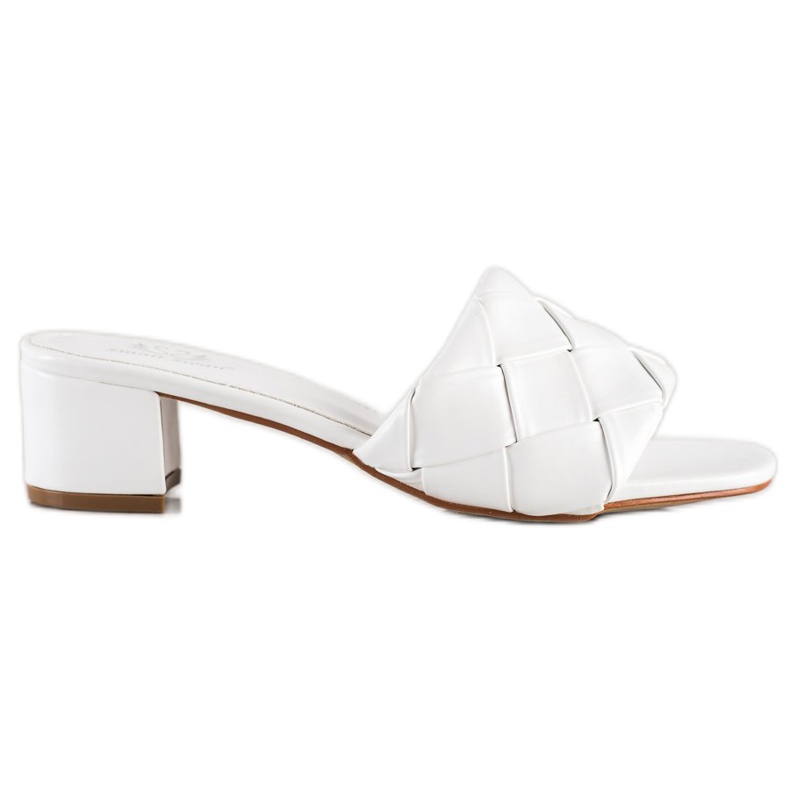 Small Swan Pantoufles Matelassées Sur Un Poteau blanche Small Swan Pantoufles Matelassées Sur Un Poteau blanche