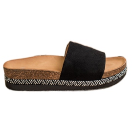SHELOVET Pantoufles En Daim Sur La Plateforme le noir