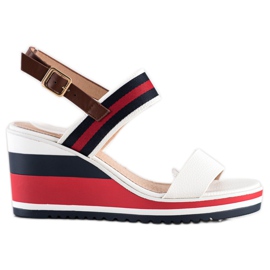 Filippo Sandales compensées à rayures multicolore Filippo Sandales compensées à rayures multicolore