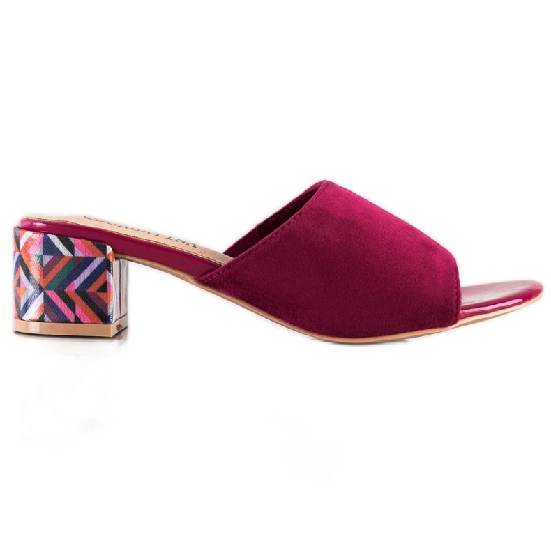 Sabatina Pantoufles à talons à motifs rose