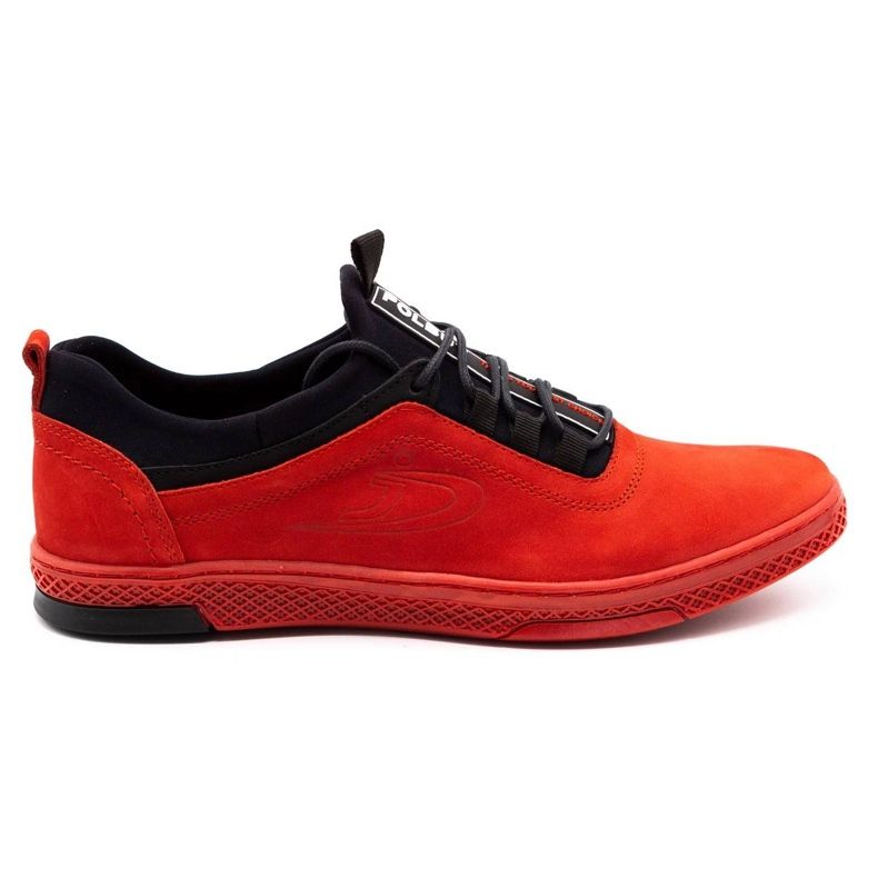Polbut Chaussures casual homme cuir K24 nubuck rouge