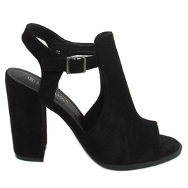 Sandales à talons noires 2B7L6897-3 Noir