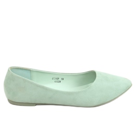 Ballerines daim lisse céladon CC212P Vert