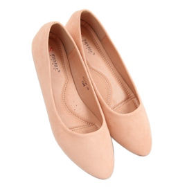 Ballerines lisses daim rose CC212P Rose