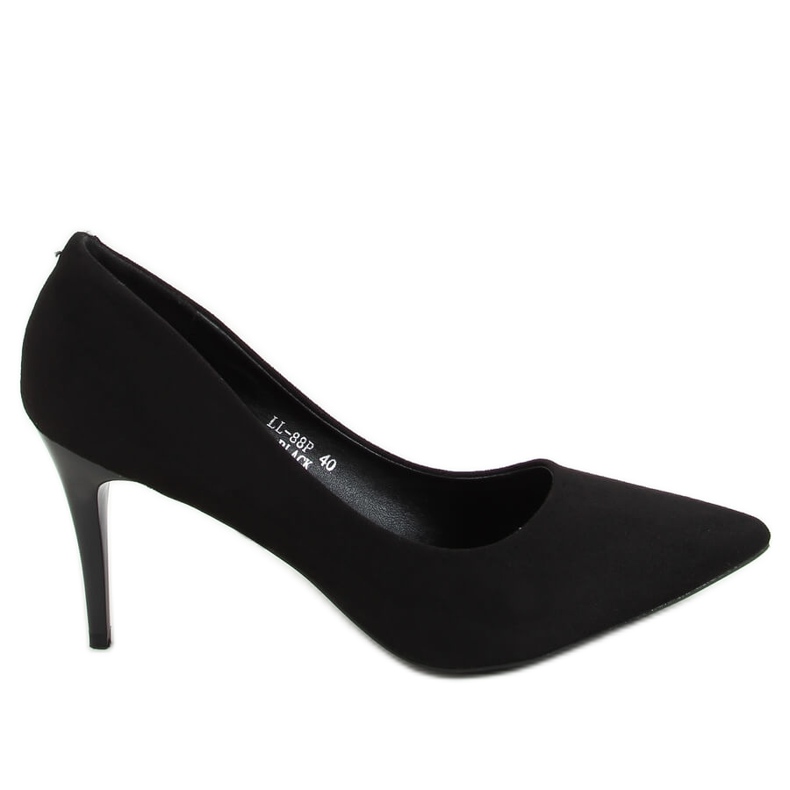 Talons hauts noirs sur un talon confortable LL-88p Noir le noir