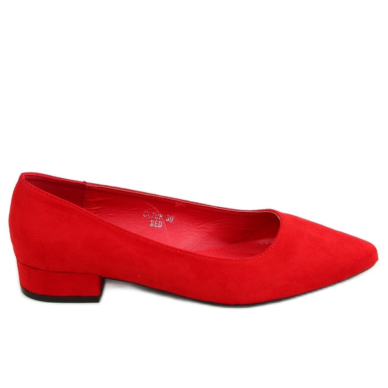 Escarpins rouges à talons bas rouges CL70P Rouge