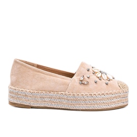 Espadrilles beiges sur semelle épaisse Mrs Nicki
