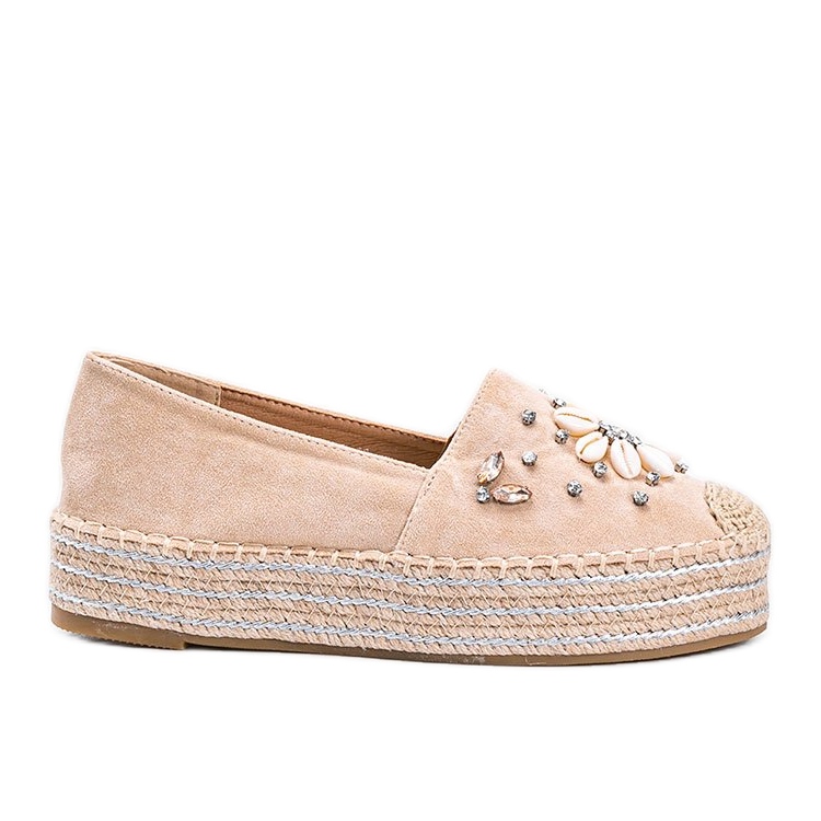Espadrilles beiges sur semelle épaisse Mrs Nicki