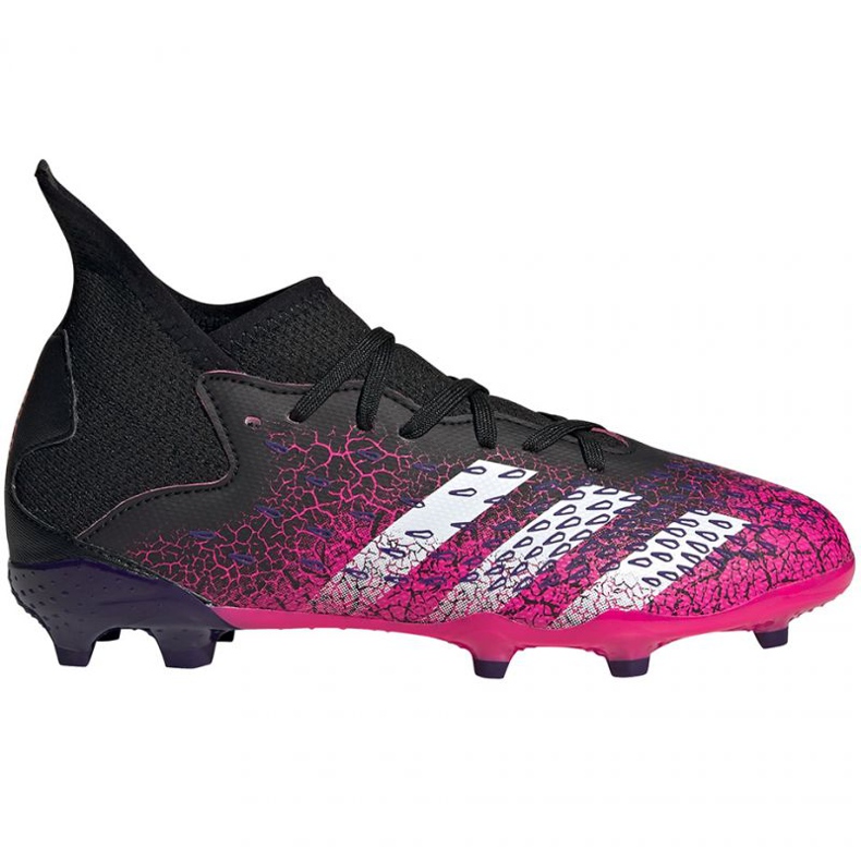 Chaussures de foot Adidas Predator Freak.3 Fg Jr FW7530 blanc, noir, rose le noir