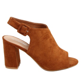 Sandales à talons larges camel 2D6L221-89 Camel brun