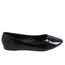 Noir CC201 Ballerines noires laquées lisses le noir