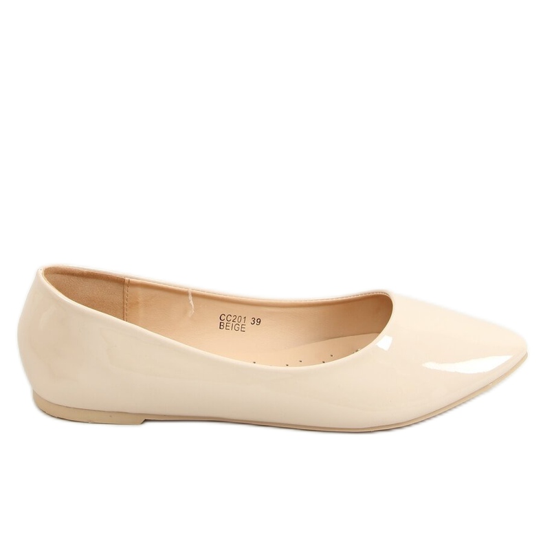 Ballerines laquées beige lisse CC201 Beige Ballerines laquées beige lisse CC201 Beige