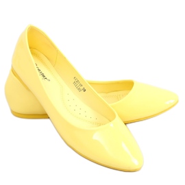 Ballerines jaunes CC201 laquées lisses jaunes