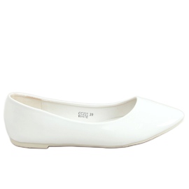Ballerines unies laquées blanches CC201 Blanc
