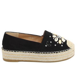 Espadrilles noires à coquillages 2798 Noir