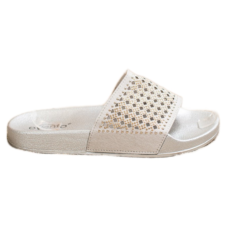 Evento Pantoufles élégantes avec ornements gris Evento Pantoufles élégantes avec ornements gris