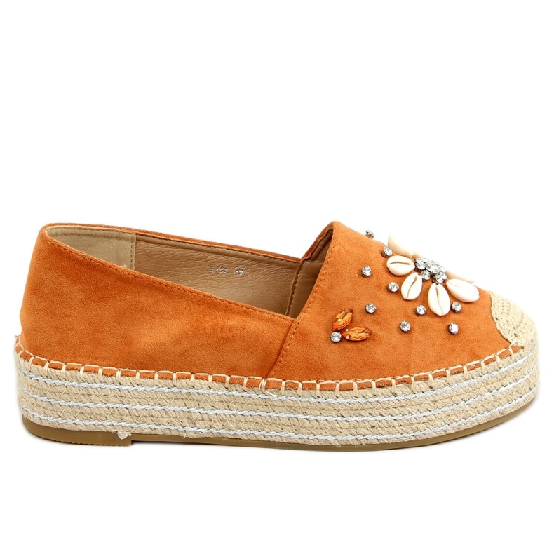 Espadrilles pour femme à coquillages camel 2798 Camel brun