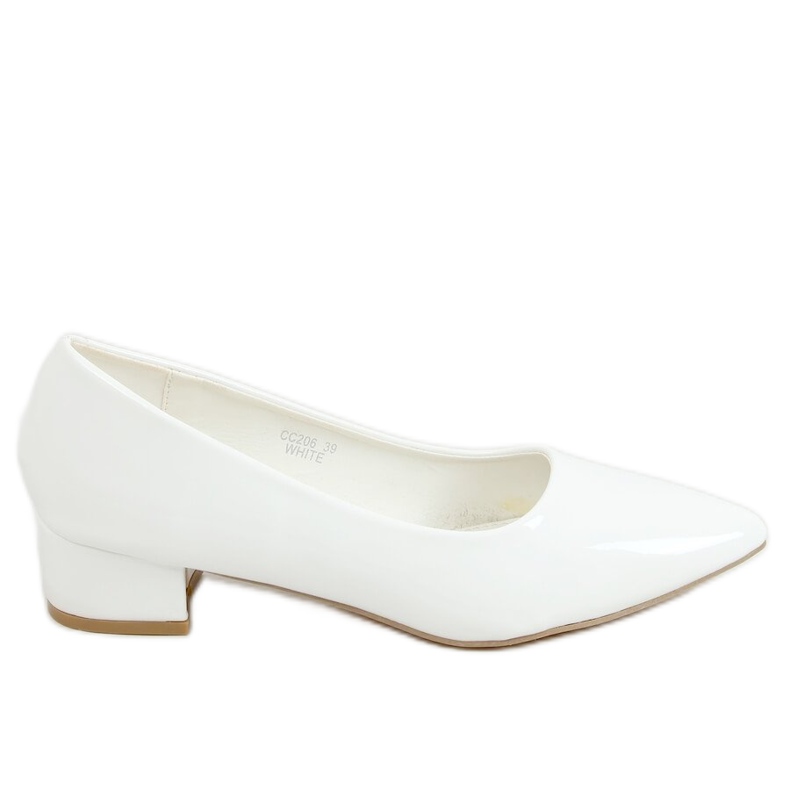 Escarpins talons bas blanc CC206P Blanc blanche