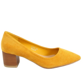 Escarpins sur talon bois CL75P Jaune miel