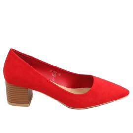 Escarpins à talons en bois rouge CL75P Rouge
