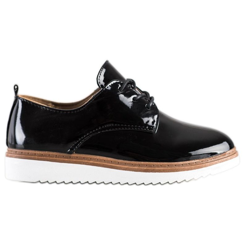 SHELOVET Chaussures noires laquées le noir