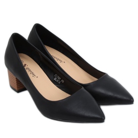 Escarpins à talons larges noir CL76P Noir le noir