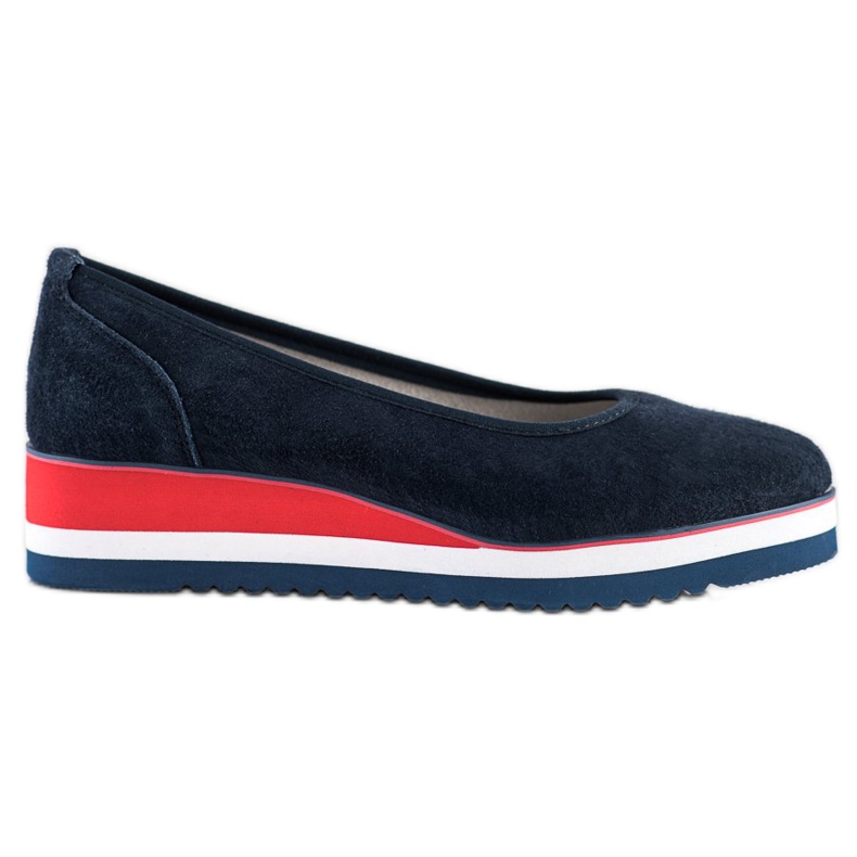Filippo Escarpins compensés en cuir bleu marin
